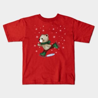 Cute Polar Bear Ice Skating Shirt Kids T-Shirt